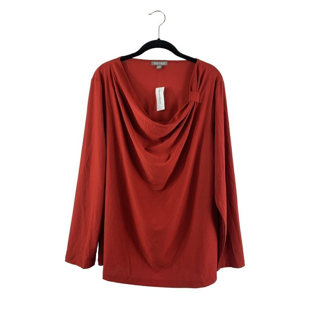 Roz & Ali Women's Cherry Red Blouse